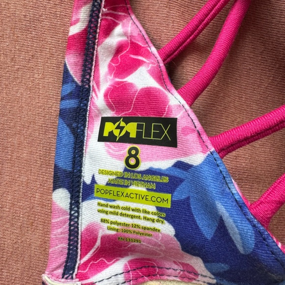Retired POPFLEX Blogilates Floral Sports Bra - Picture 2 of 3